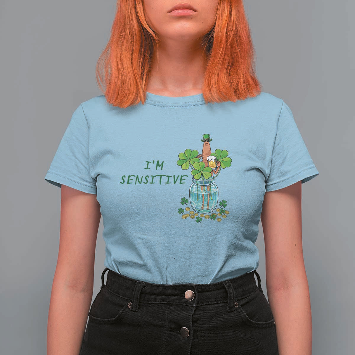 Marcus The Worm St Patricks Day T Shirt For Women I'm Sensitive