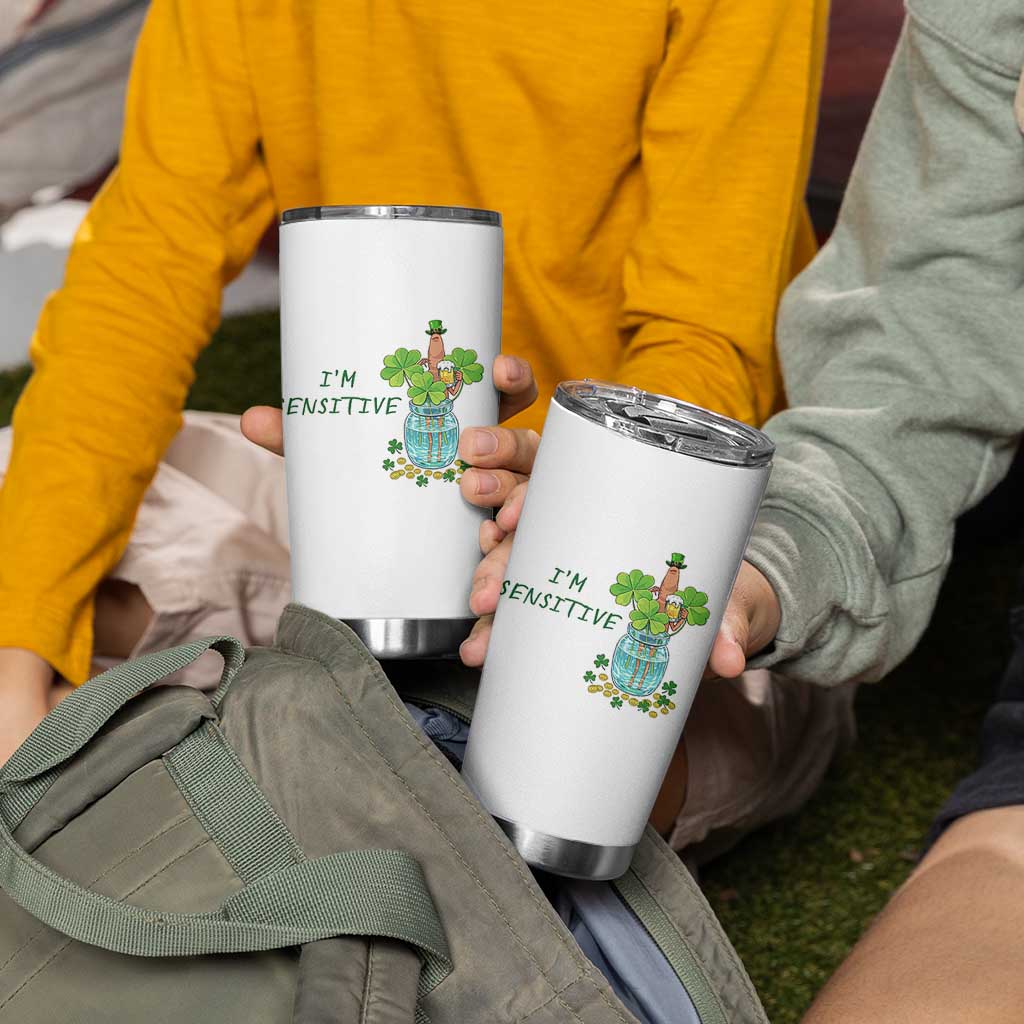 Marcus The Worm St Patricks Day Tumbler Cup I'm Sensitive