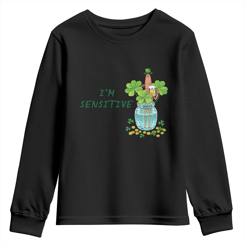 Marcus The Worm St Patricks Day Youth Sweatshirt I'm Sensitive