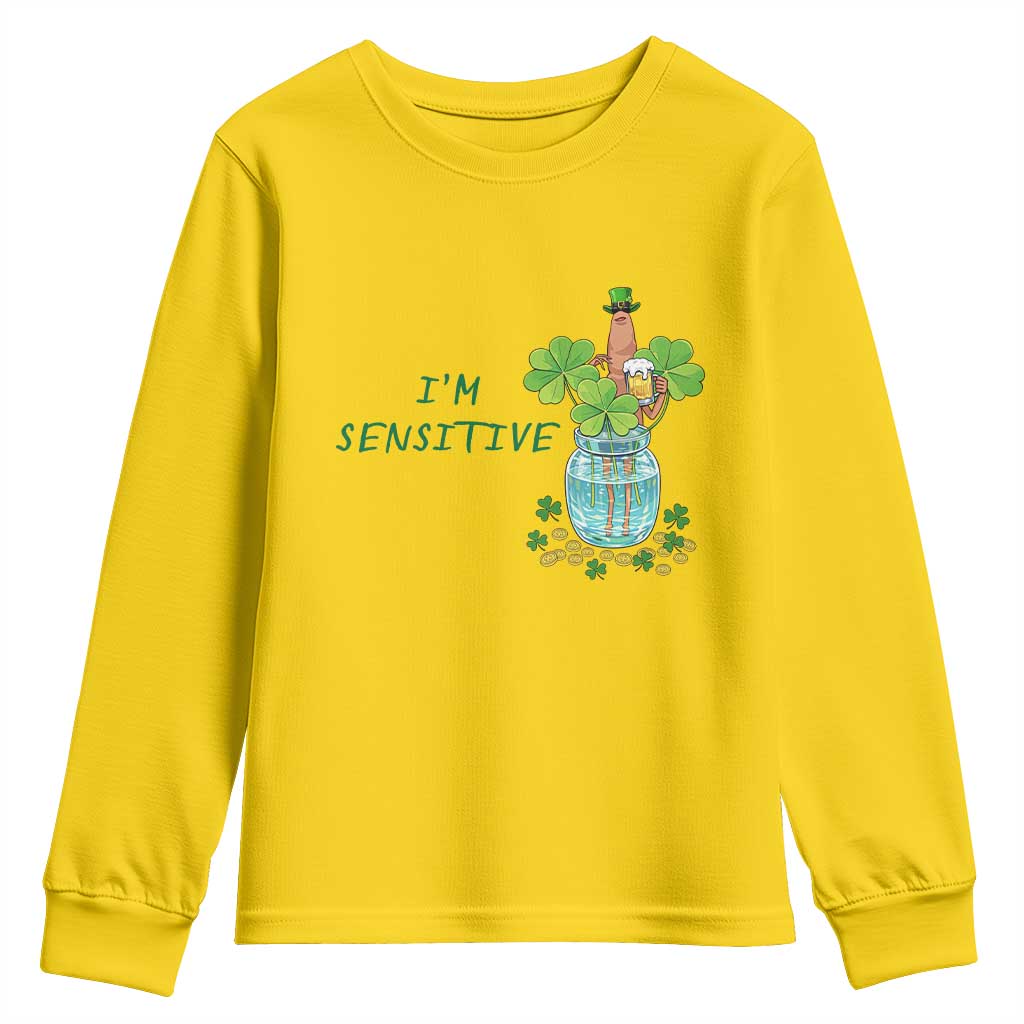 Marcus The Worm St Patricks Day Youth Sweatshirt I'm Sensitive
