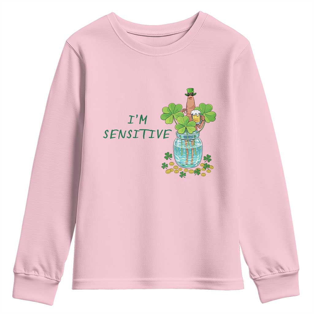 Marcus The Worm St Patricks Day Youth Sweatshirt I'm Sensitive