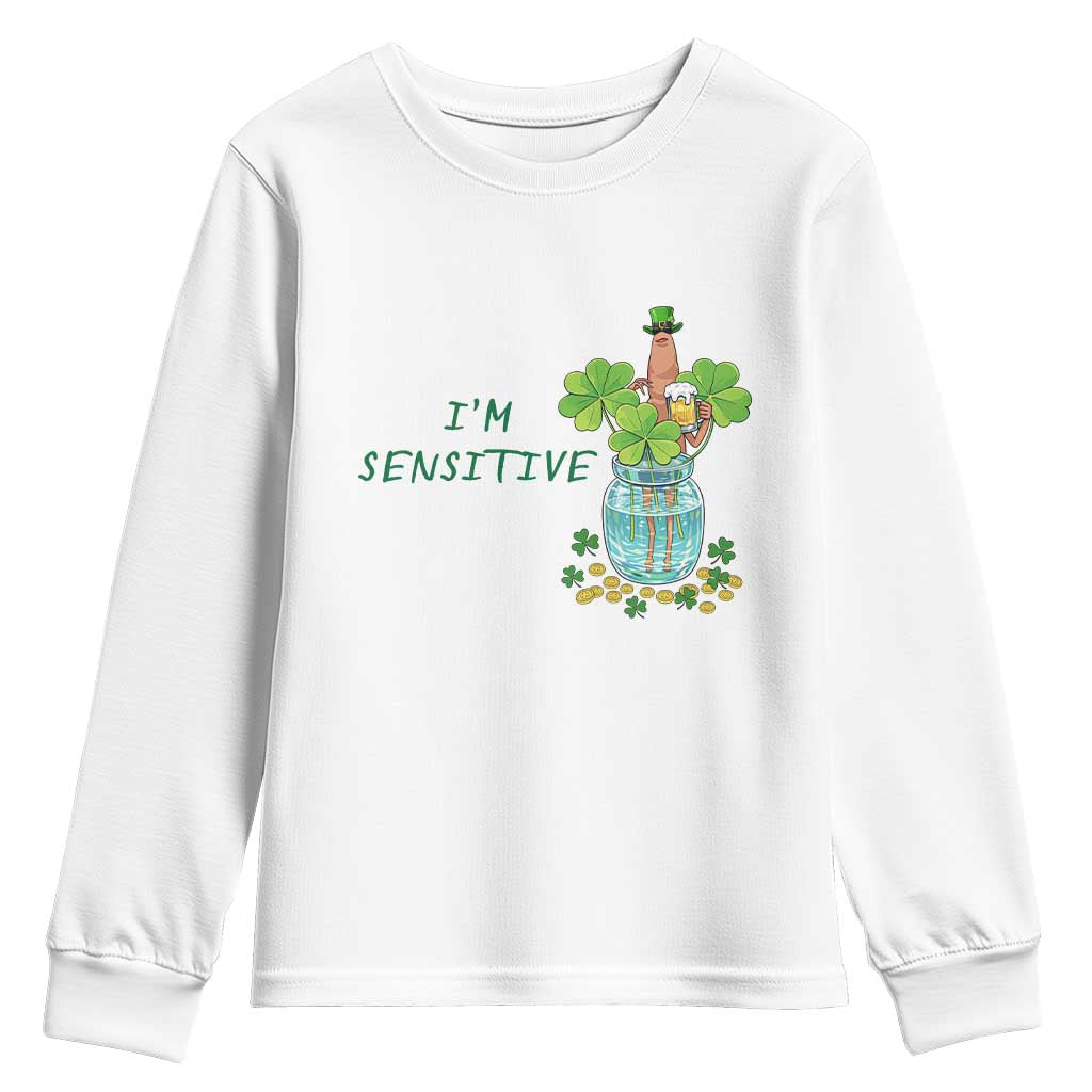 Marcus The Worm St Patricks Day Youth Sweatshirt I'm Sensitive