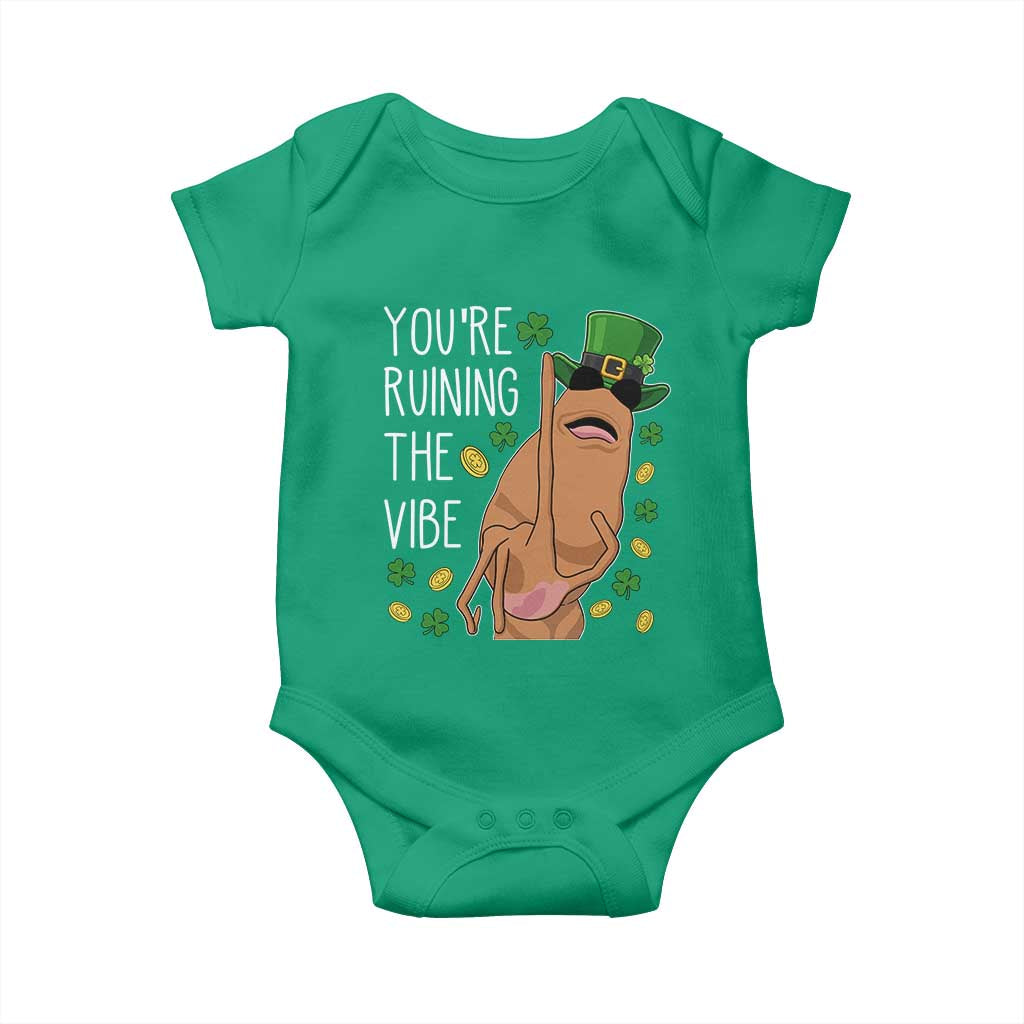 Marcus The Worm St Patricks Day Baby Onesie You're Ruining The Vibe