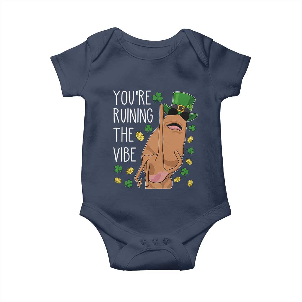 Marcus The Worm St Patricks Day Baby Onesie You're Ruining The Vibe