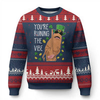 Marcus The Worm St Patricks Day Ugly Christmas Sweater You're Ruining The Vibe