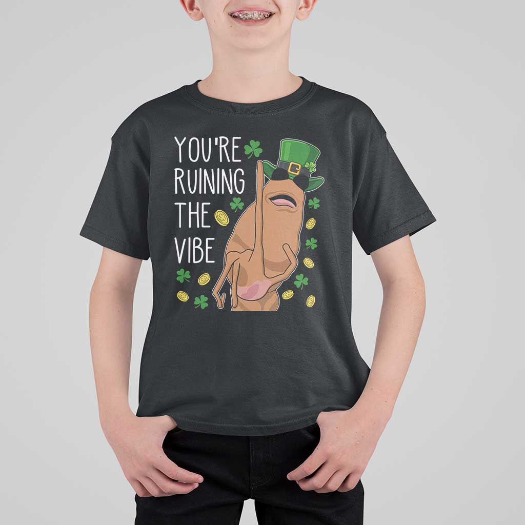 Marcus The Worm St Patricks Day T Shirt For Kid You're Ruining The Vibe