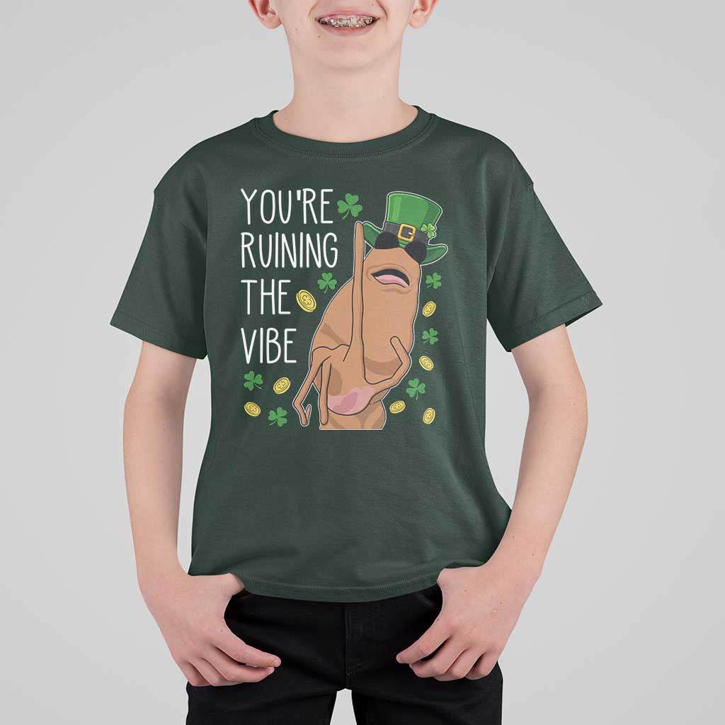 Marcus The Worm St Patricks Day T Shirt For Kid You're Ruining The Vibe