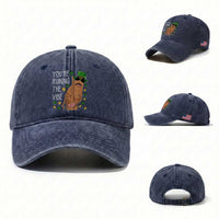 Marcus The Worm St Patricks Day Washed Cotton Baseball Cap You're Ruining The Vibe