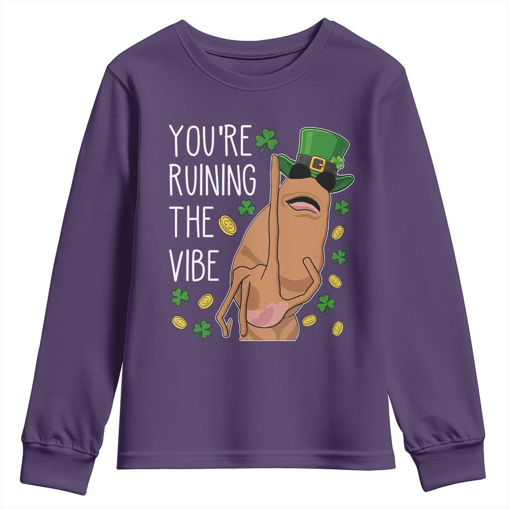 Marcus The Worm St Patricks Day Youth Sweatshirt You're Ruining The Vibe