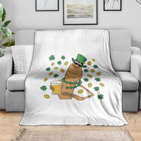 Marcus The Worm St Patricks Day Throw Blanket Funny Drinking Irish Beer Ireland