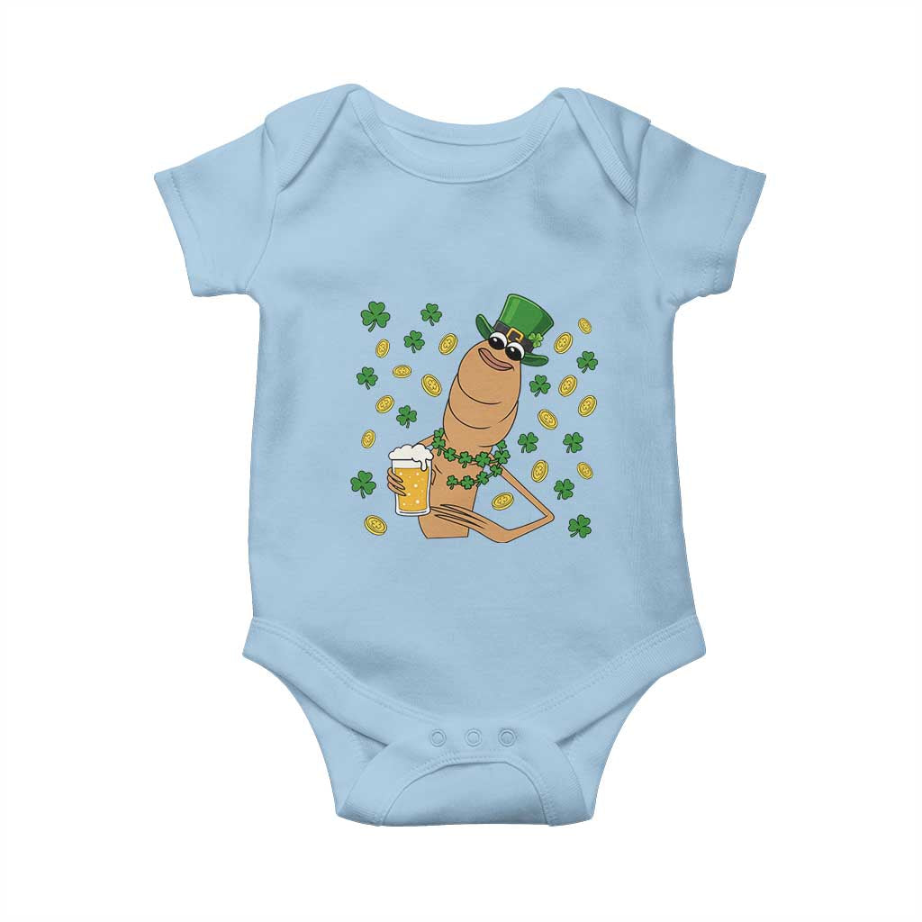 Marcus The Worm St Patricks Day Baby Onesie Funny Drinking Irish Beer Ireland