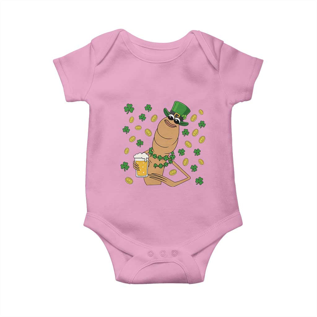 Marcus The Worm St Patricks Day Baby Onesie Funny Drinking Irish Beer Ireland