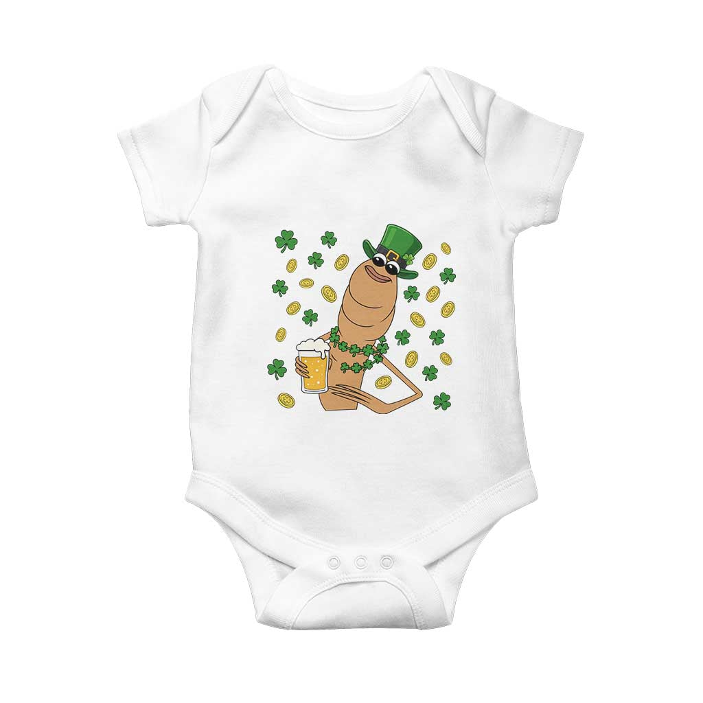 Marcus The Worm St Patricks Day Baby Onesie Funny Drinking Irish Beer Ireland