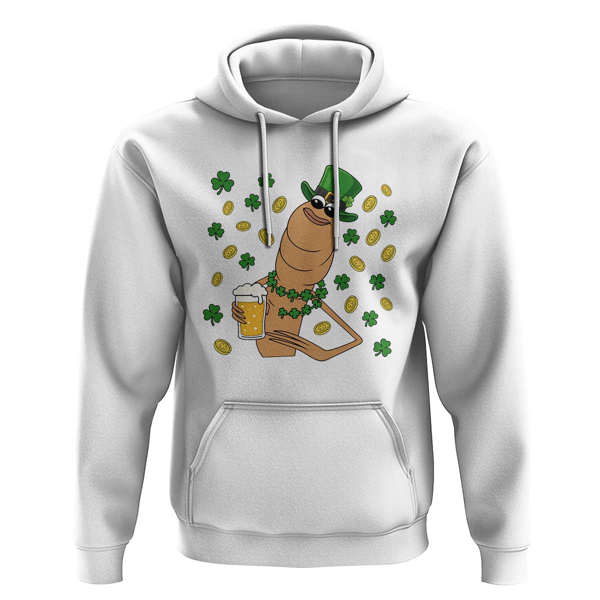 Marcus The Worm St Patricks Day Hoodie Funny Drinking Irish Beer Ireland