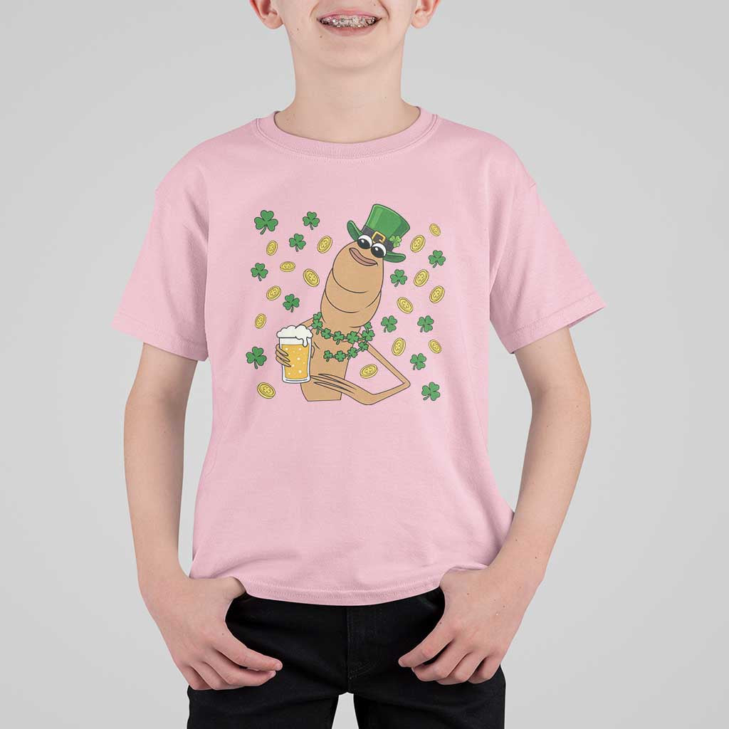 Marcus The Worm St Patricks Day T Shirt For Kid Funny Drinking Irish Beer Ireland