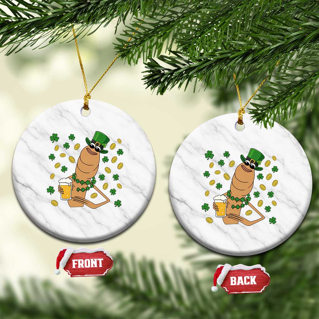Marcus The Worm St Patricks Day Ceramic Ornament Funny Drinking Irish Beer Ireland