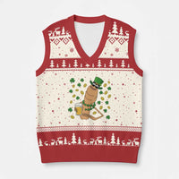 Marcus The Worm St Patricks Day V-Neck Knit Sweater Vest Funny Drinking Irish Beer Ireland