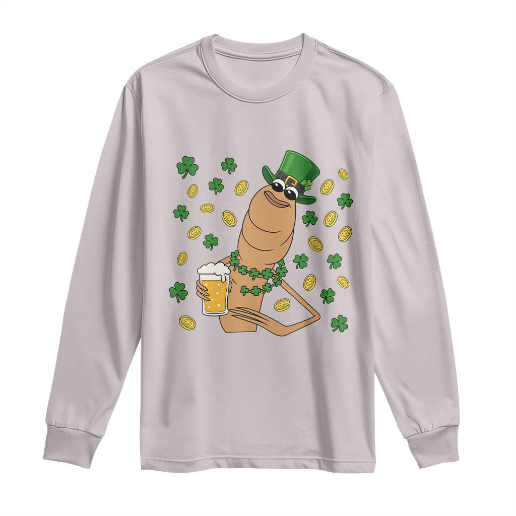 Marcus The Worm St Patricks Day Long Sleeve Shirt Funny Drinking Irish Beer Ireland