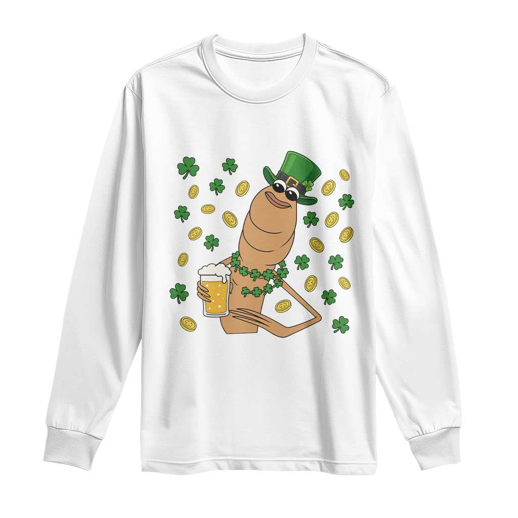 Marcus The Worm St Patricks Day Long Sleeve Shirt Funny Drinking Irish Beer Ireland