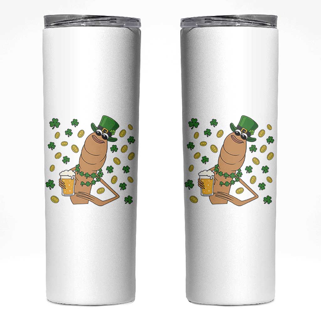Marcus The Worm St Patricks Day Skinny Tumbler Funny Drinking Irish Beer Ireland