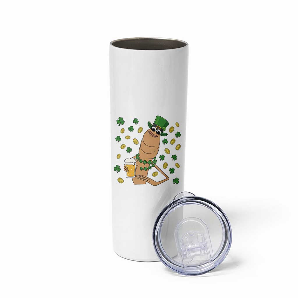 Marcus The Worm St Patricks Day Skinny Tumbler Funny Drinking Irish Beer Ireland