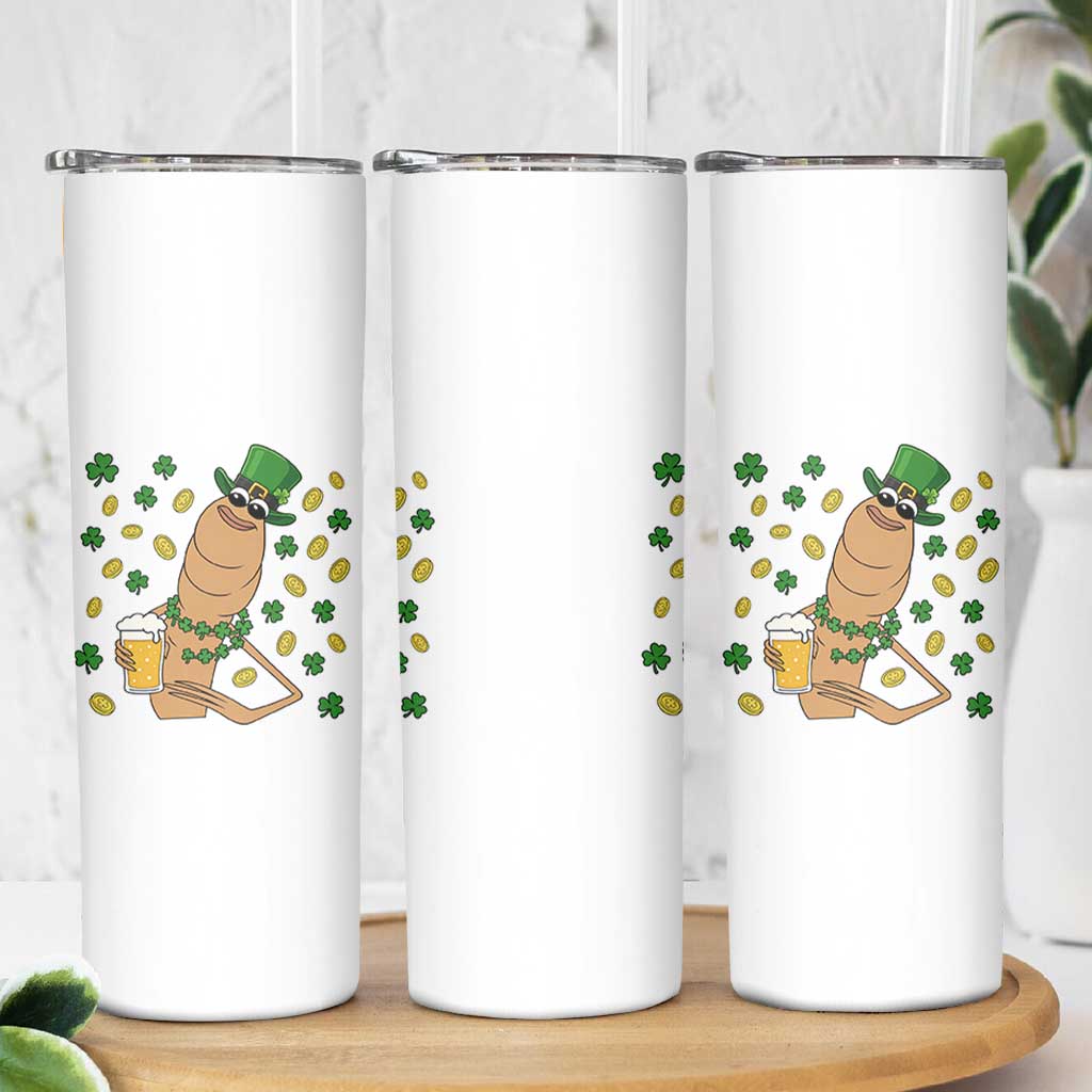 Marcus The Worm St Patricks Day Skinny Tumbler Funny Drinking Irish Beer Ireland