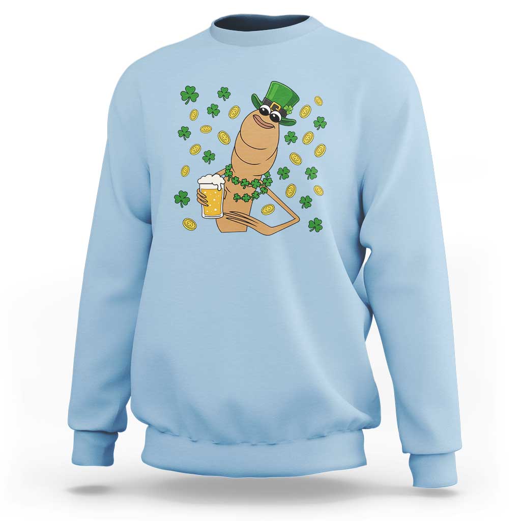 Marcus The Worm St Patricks Day Sweatshirt Funny Drinking Irish Beer Ireland
