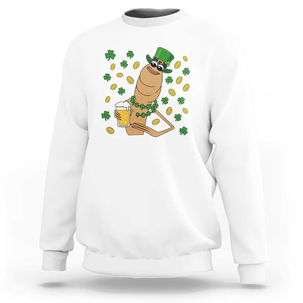Marcus The Worm St Patricks Day Sweatshirt Funny Drinking Irish Beer Ireland