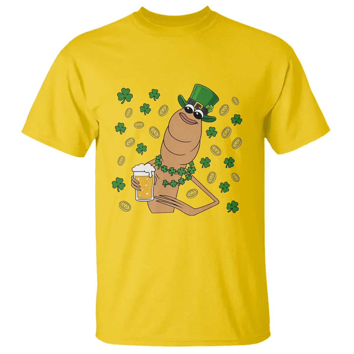 Marcus The Worm St Patricks Day T Shirt Funny Drinking Irish Beer Ireland