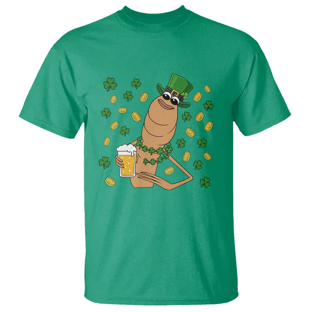 Marcus The Worm St Patricks Day T Shirt Funny Drinking Irish Beer Ireland