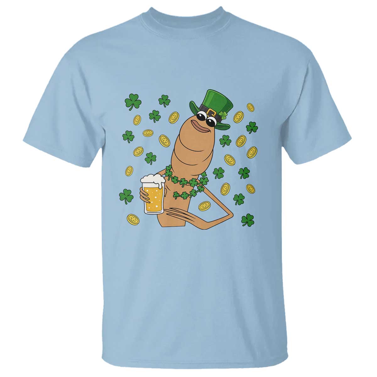 Marcus The Worm St Patricks Day T Shirt Funny Drinking Irish Beer Ireland