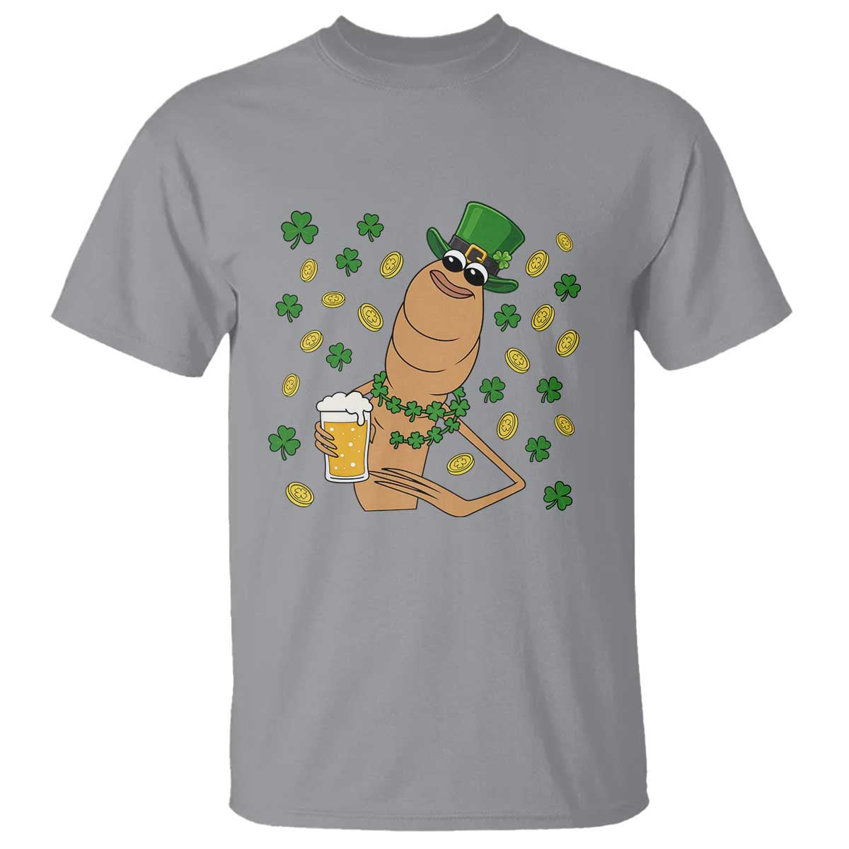 Marcus The Worm St Patricks Day T Shirt Funny Drinking Irish Beer Ireland