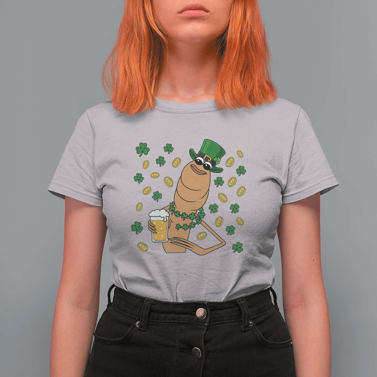 Marcus The Worm St Patricks Day T Shirt For Women Funny Drinking Irish Beer Ireland