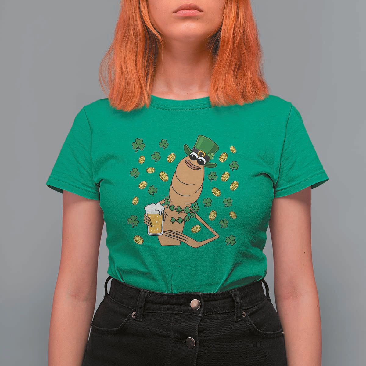 Marcus The Worm St Patricks Day T Shirt For Women Funny Drinking Irish Beer Ireland