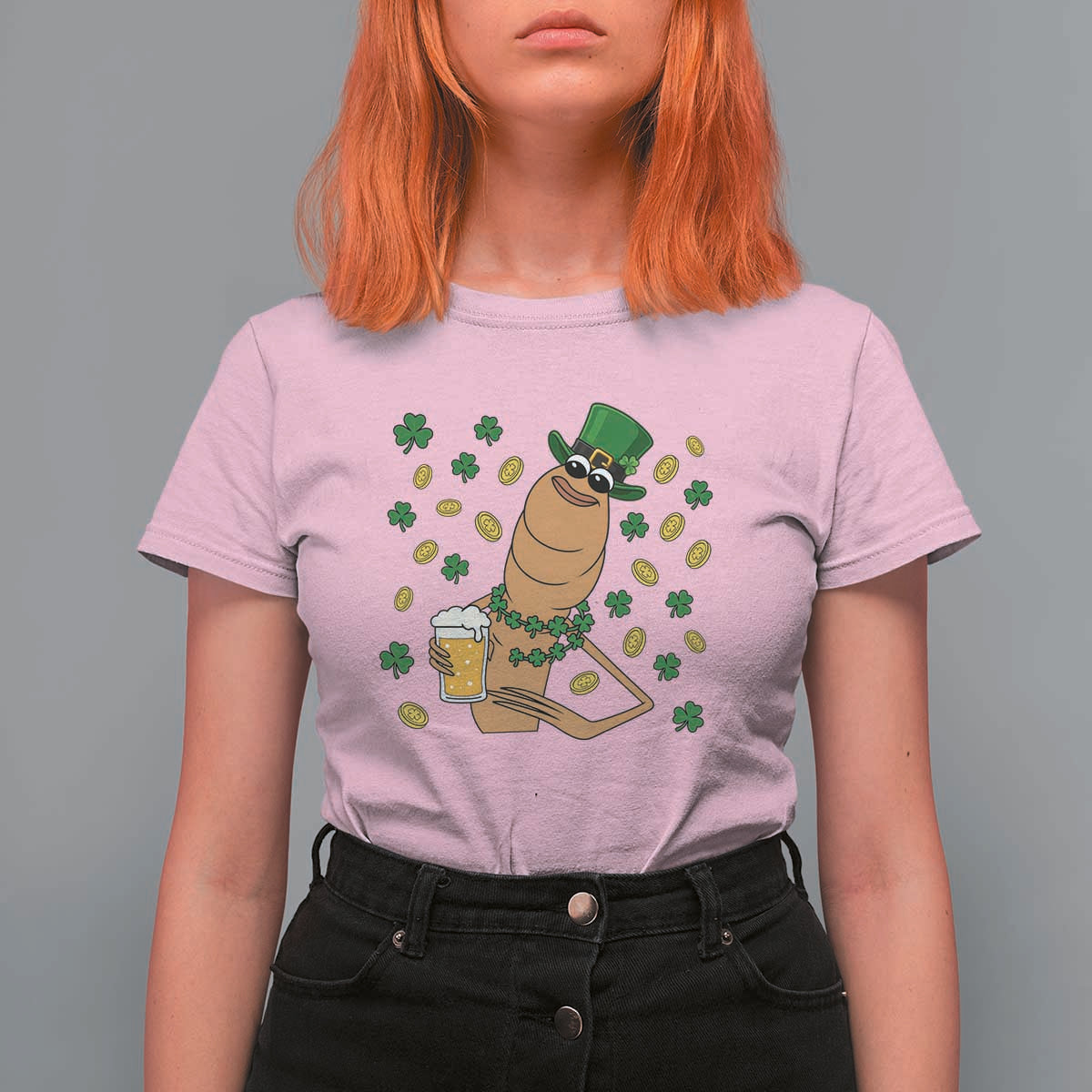 Marcus The Worm St Patricks Day T Shirt For Women Funny Drinking Irish Beer Ireland