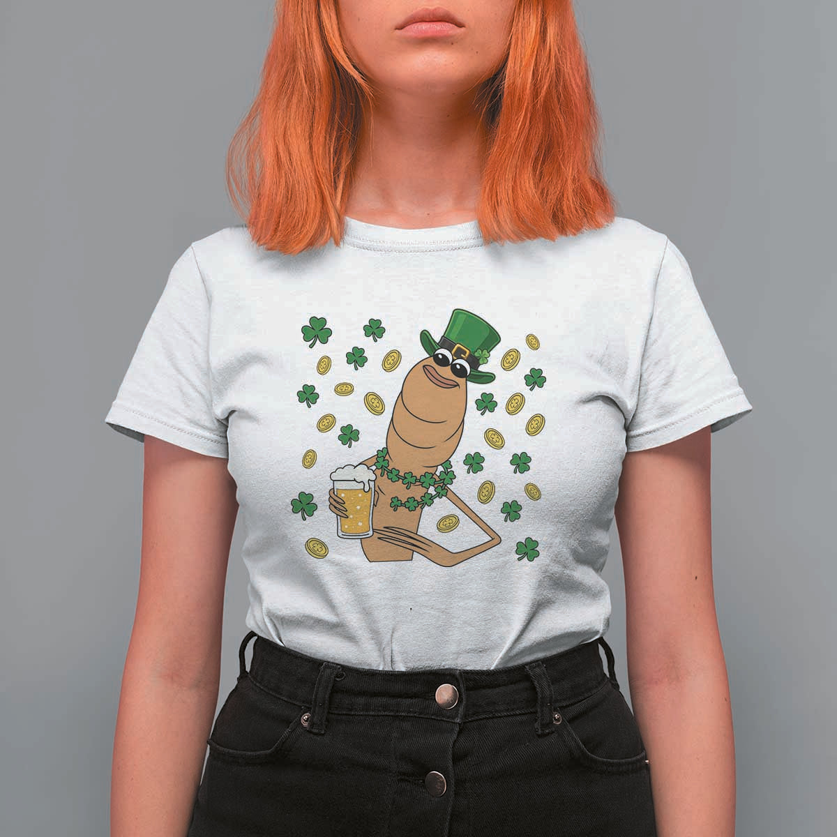 Marcus The Worm St Patricks Day T Shirt For Women Funny Drinking Irish Beer Ireland