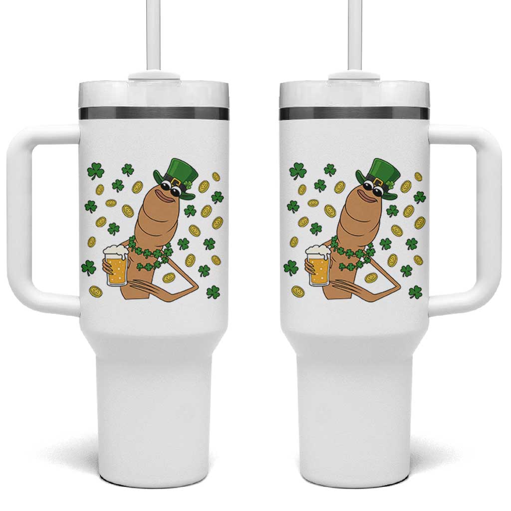 Marcus The Worm St Patricks Day Tumbler With Handle Funny Drinking Irish Beer Ireland