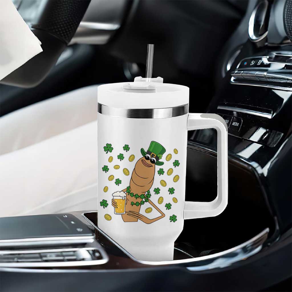 Marcus The Worm St Patricks Day Tumbler With Handle Funny Drinking Irish Beer Ireland