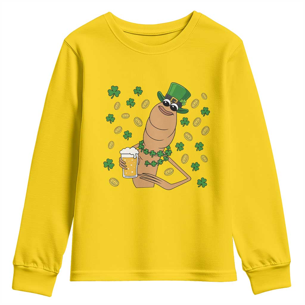 Marcus The Worm St Patricks Day Youth Sweatshirt Funny Drinking Irish Beer Ireland