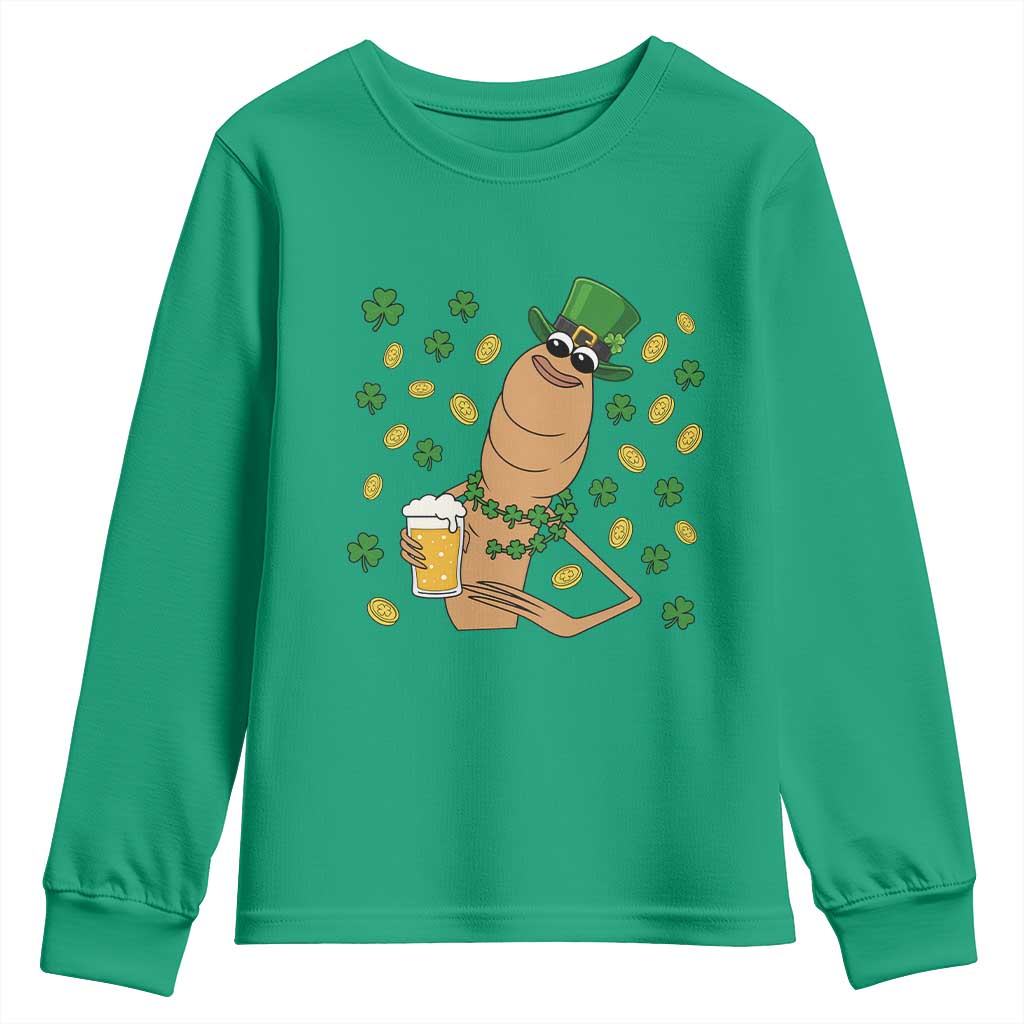 Marcus The Worm St Patricks Day Youth Sweatshirt Funny Drinking Irish Beer Ireland
