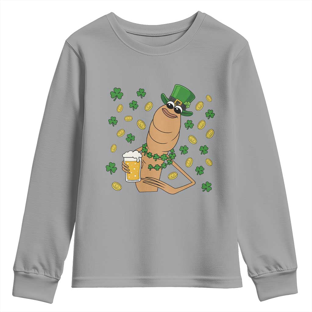 Marcus The Worm St Patricks Day Youth Sweatshirt Funny Drinking Irish Beer Ireland