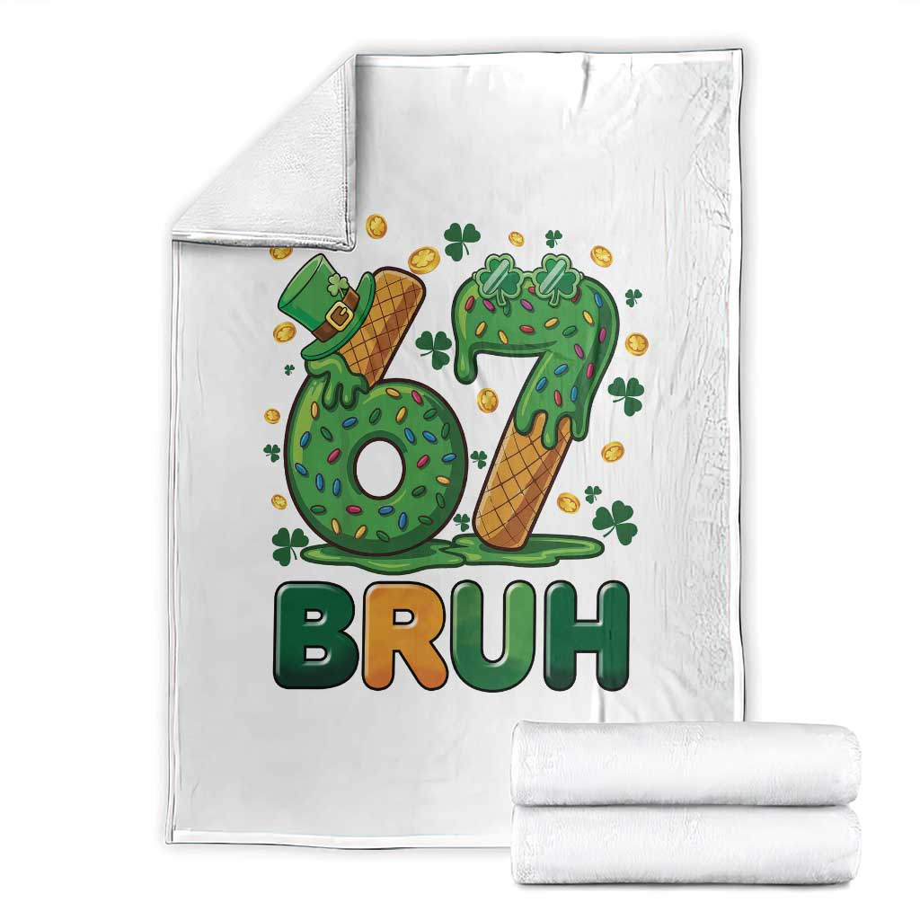 67 St Patricks Day Throw Blanket Funny Six Seven Bruh Meme