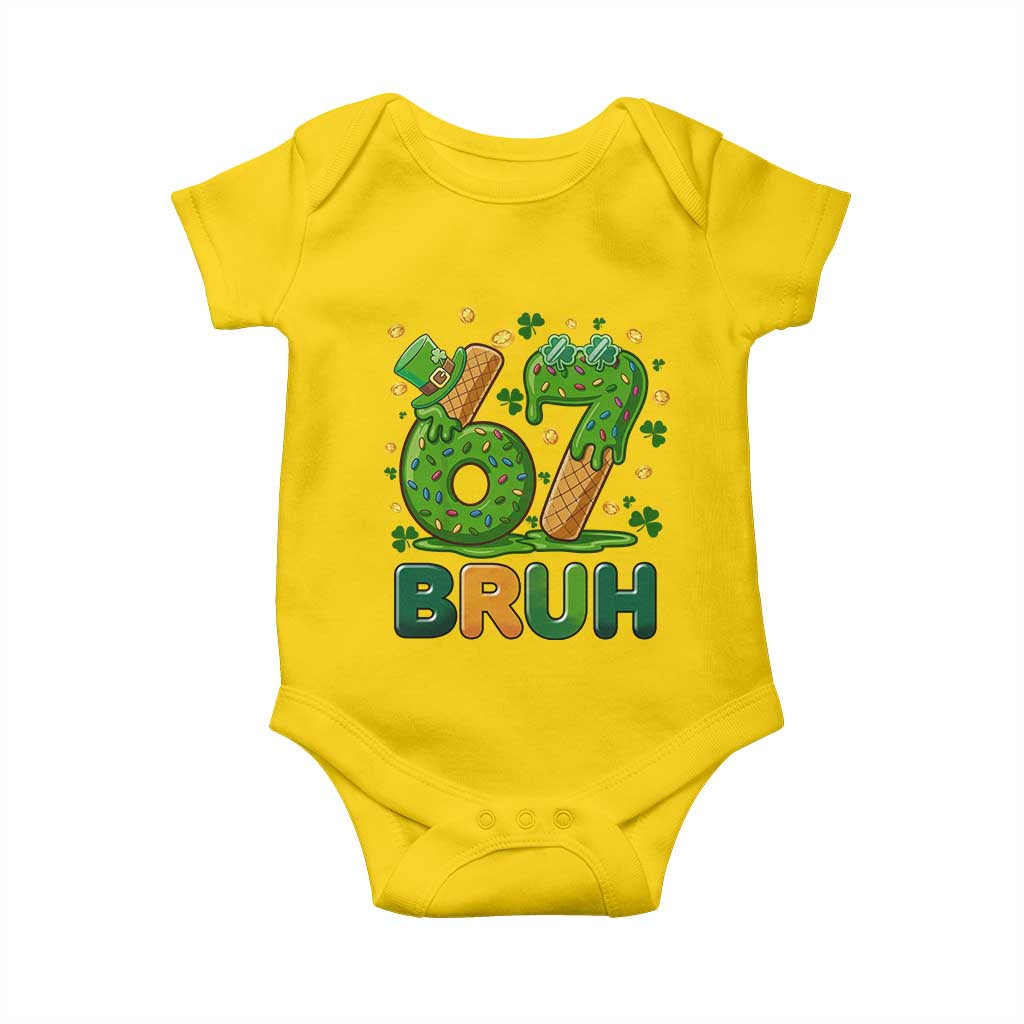 67 St Patricks Day Baby Onesie Funny Six Seven Bruh Meme