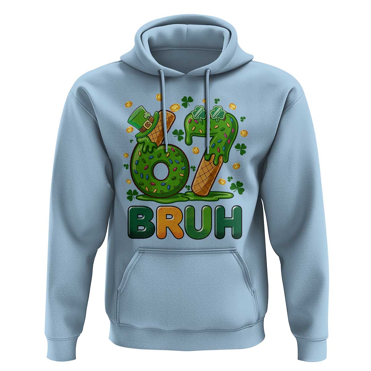 67 St Patricks Day Hoodie Funny Six Seven Bruh Meme