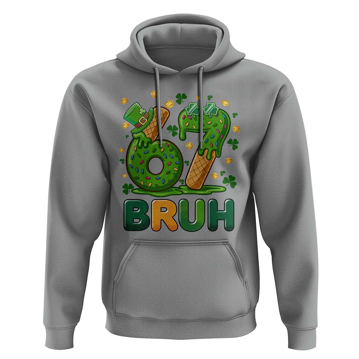 67 St Patricks Day Hoodie Funny Six Seven Bruh Meme