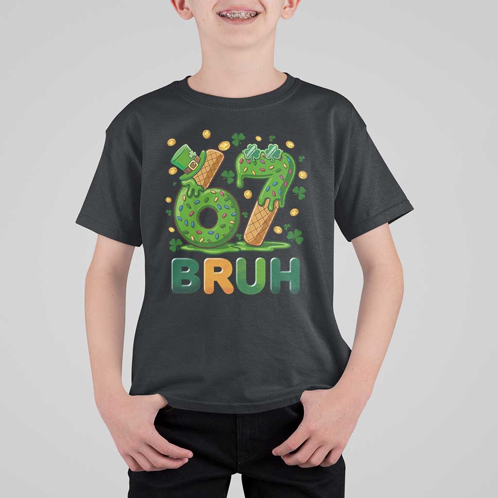 67 St Patricks Day T Shirt For Kid Funny Six Seven Bruh Meme