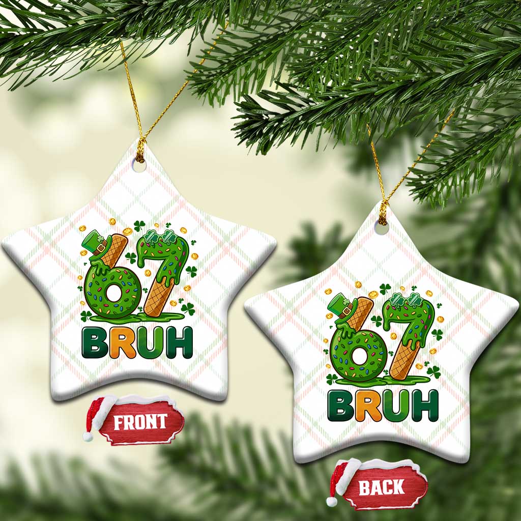 67 St Patricks Day Ceramic Ornament Funny Six Seven Bruh Meme