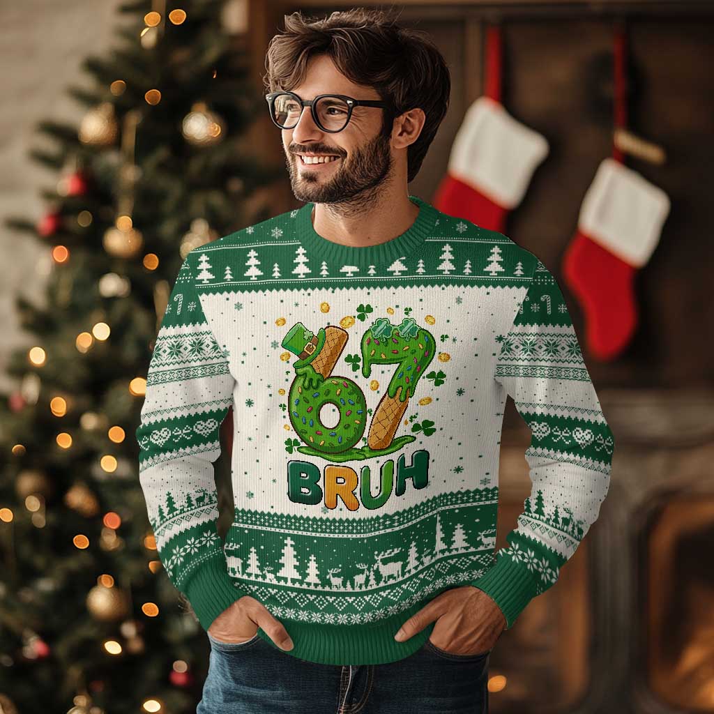 67 St Patricks Day Ugly Christmas Sweater Funny Six Seven Bruh Meme