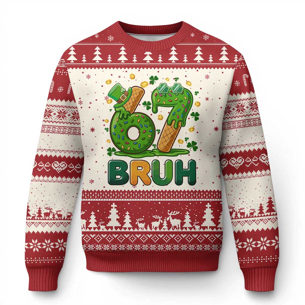 67 St Patricks Day Ugly Christmas Sweater Funny Six Seven Bruh Meme