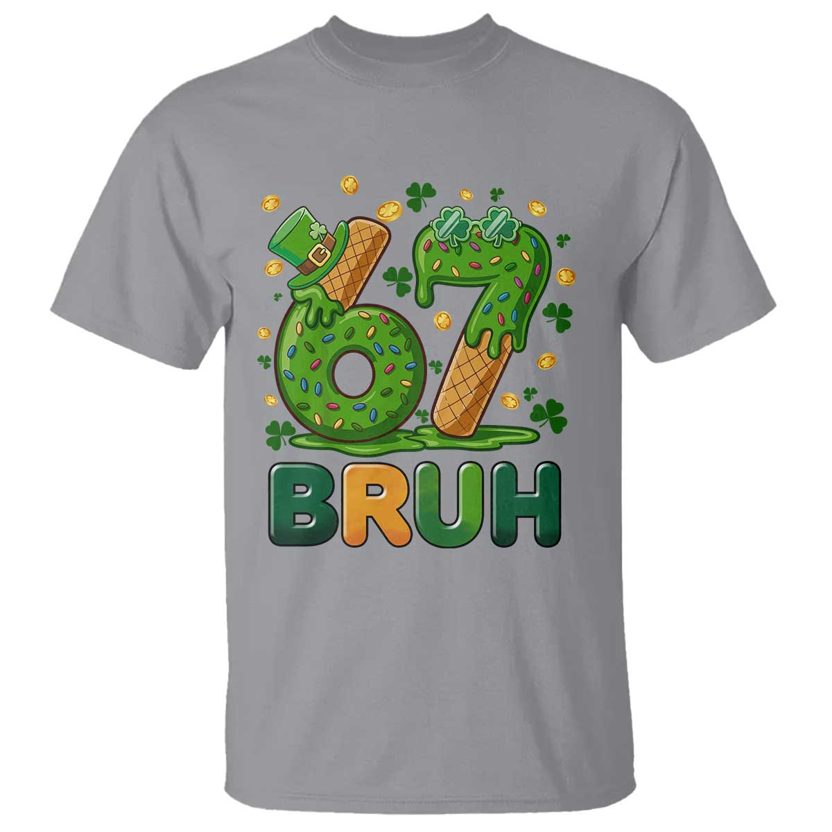 67 St Patricks Day T Shirt Funny Six Seven Bruh Meme